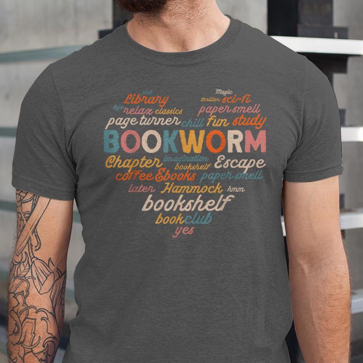 Bookworm Words Heart Book Lover Reader Reading Fun Unisex Jersey T-Shirt Bookworm Words Heart Book Lover Reader Reading Fun Unisex Jersey T-Shirt