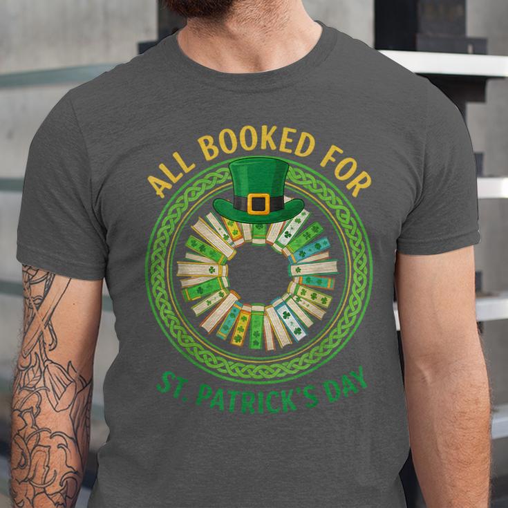 Bookworm Irish All Booked For St Patrick's Day Book Lover Unisex Jersey T-Shirt