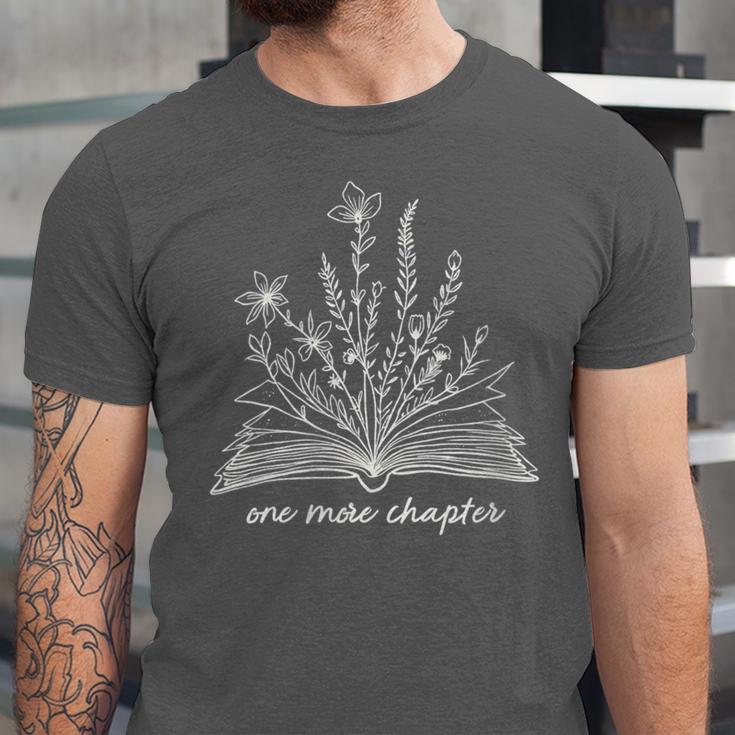 Bookworm One More Chapter Cozy Reader Minimalist Book Lover Unisex Jersey T-Shirt