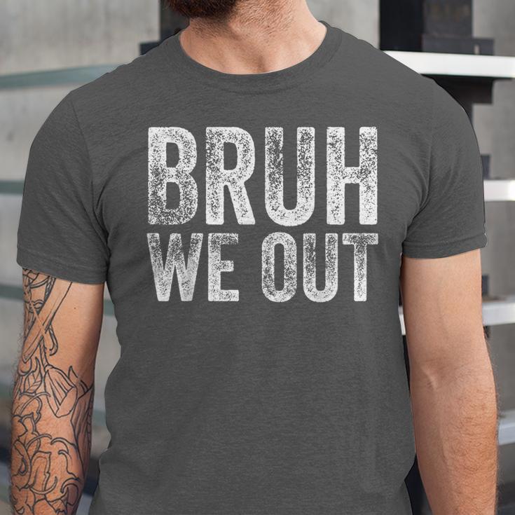BRUH WE OUT GRADUATE Happy Graduation Student Retro Vintage Unisex Jersey T-Shirt