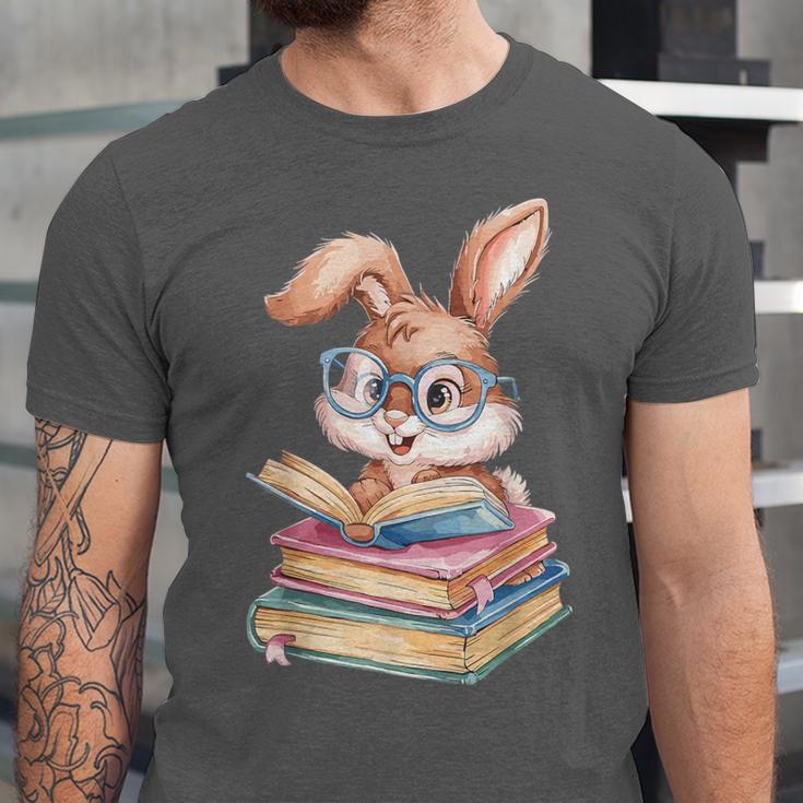 Bunny Rabbit Reading Books Rabbit Books Bunny Reader Unisex Jersey T-Shirt Bunny Rabbit Reading Books Rabbit Books Bunny Reader Unisex Jersey T-Shirt