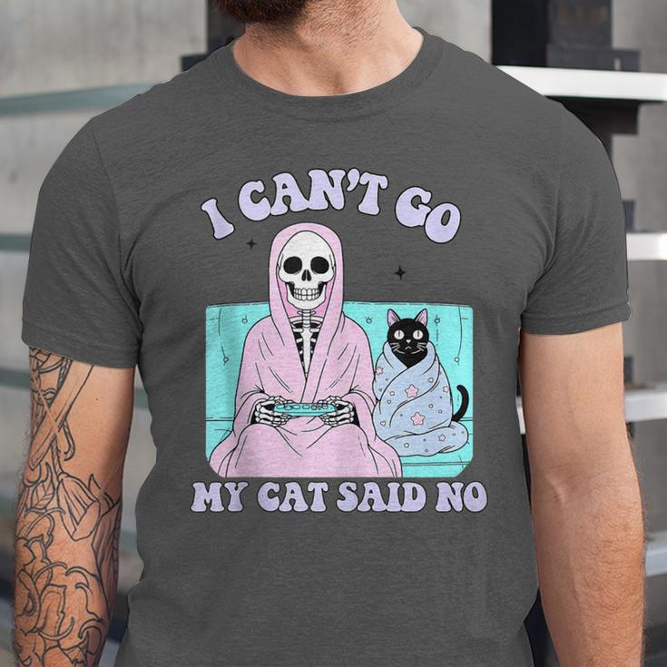 I Can't Go My Cat Said No Introvert Anxiety Cat Lover Unisex Jersey T-Shirt I Can't Go My Cat Said No Introvert Anxiety Cat Lover Unisex Jersey T-Shirt