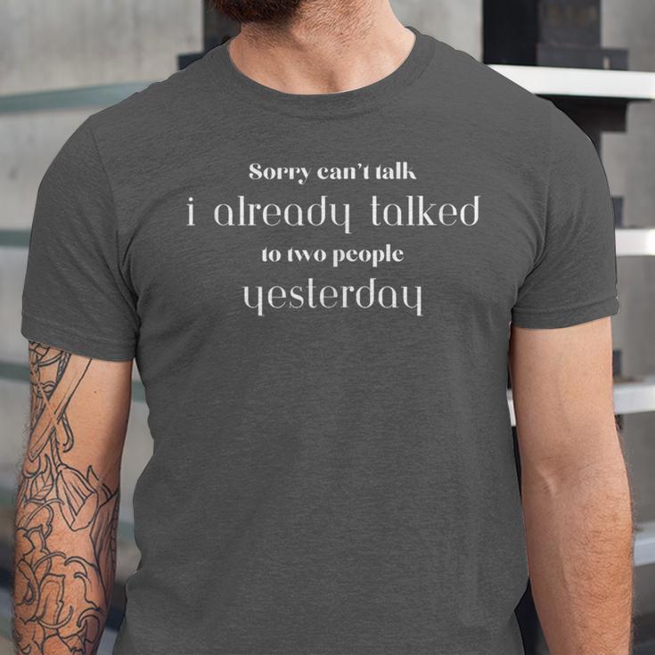 Can't Talk Humor Funny Introvert Mens Womens Unisex Jersey T-Shirt Can't Talk Humor Funny Introvert Mens Womens Unisex Jersey T-Shirt