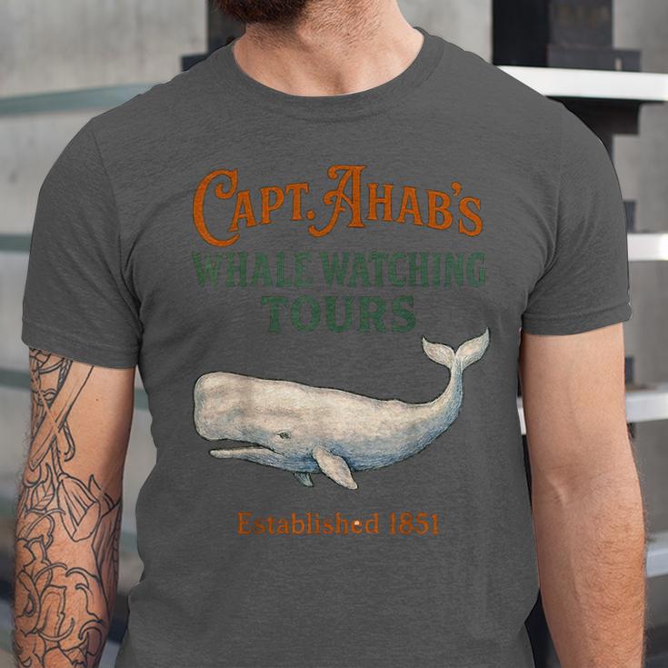 Captain Ahab’s Whale Watching Tours – Moby Book Parody Unisex Jersey T-Shirt