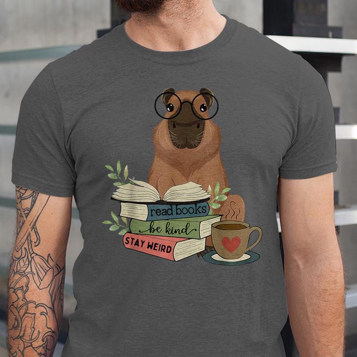 Capybara Glasses Reading Books Capybara Nerd Bookworm Unisex Jersey T-Shirt Capybara Glasses Reading Books Capybara Nerd Bookworm Unisex Jersey T-Shirt
