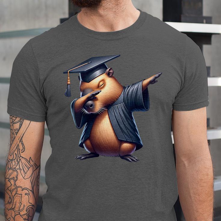 Capybara Graduation Dabbing Capy Wearing Graduate Gown Unisex Jersey T-Shirt