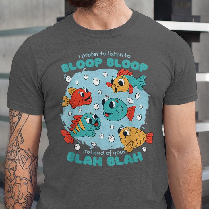 Cartoon Sarcasm Anti-Social Nihilism Introvert Fish Unisex Jersey T-Shirt