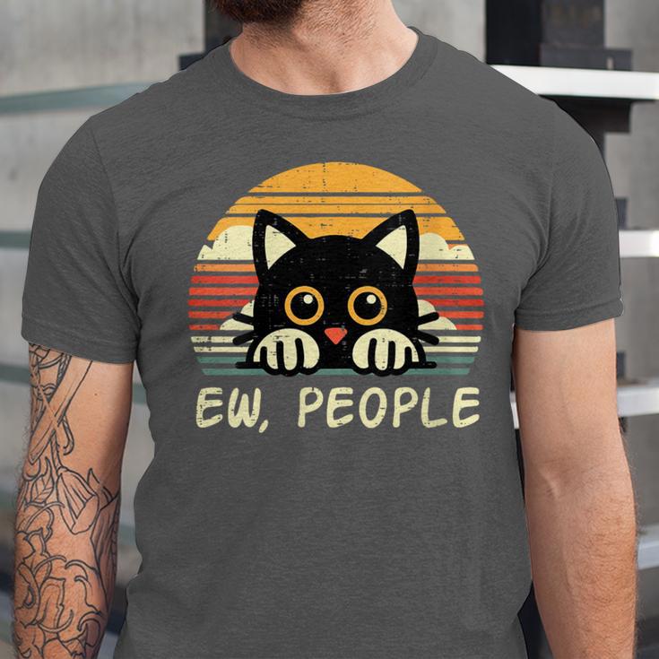 Cat Eww People Introvert Meme Women Men Kids Unisex Jersey T-Shirt Cat Eww People Introvert Meme Women Men Kids Unisex Jersey T-Shirt