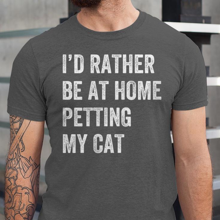 Cat Owner Introvert Stay Home Rather Pet Cat Unisex Jersey T-Shirt Cat Owner Introvert Stay Home Rather Pet Cat Unisex Jersey T-Shirt