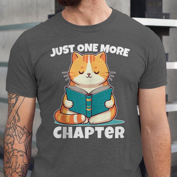 Cat Reading Books Bookworm Read One More Chapter Unisex Jersey T-Shirt