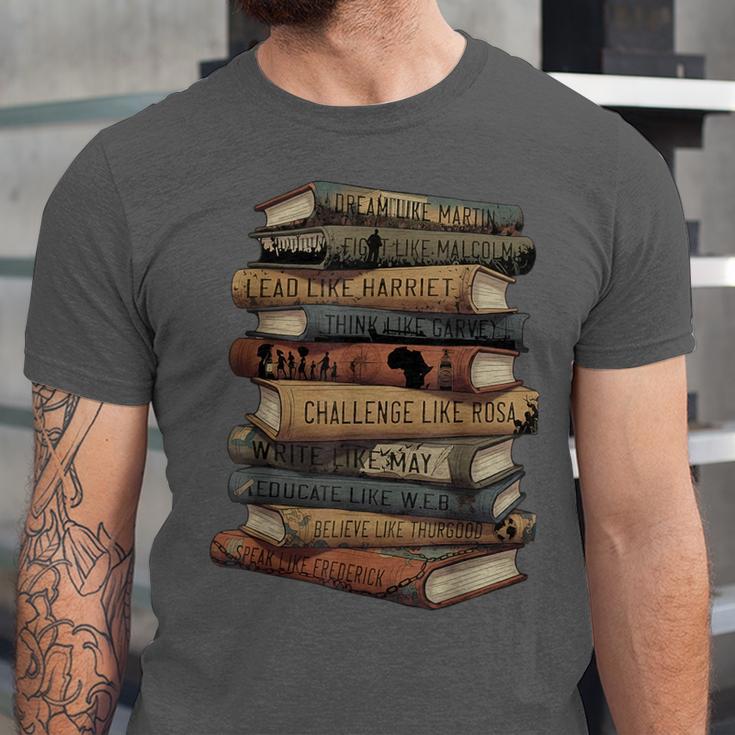 Celebrating History Month Floral Books Teacher Unisex Jersey T-Shirt