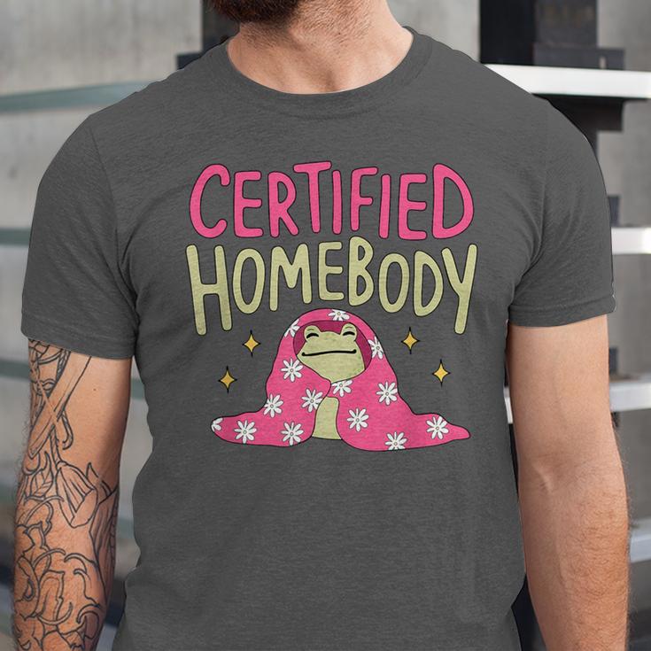 Certified Homebody Trendy Frog Introvert Unisex Jersey T-Shirt Certified Homebody Trendy Frog Introvert Unisex Jersey T-Shirt