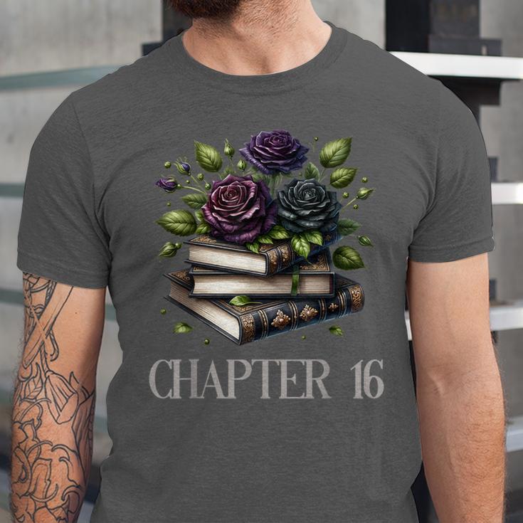 Chapter 16 16th Birthday Girls Book Lovers Gothic Flowers Unisex Jersey T-Shirt