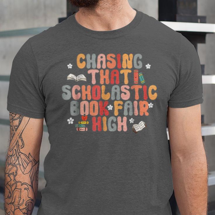 CHASING THAT SCHOLASTIC BOOK FAIR HIGH Unisex Jersey T-Shirt