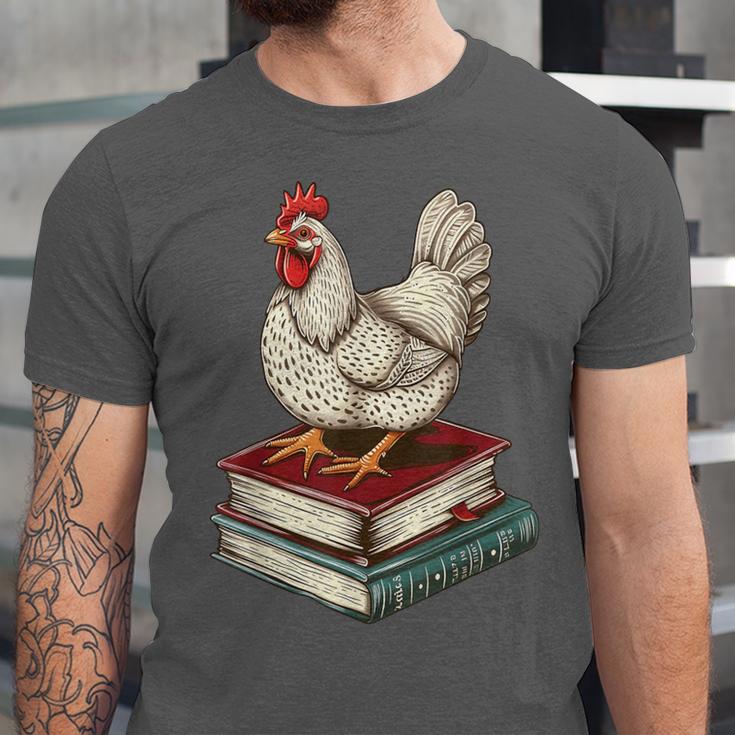 Chicken Books Back To School First Day Of School Boys Girls Unisex Jersey T-Shirt