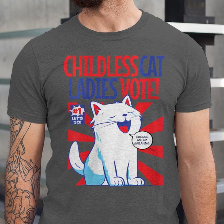 Childless Cat Ladies Vote Kamala Harris Cute Comic Book Cat Unisex Jersey T-Shirt