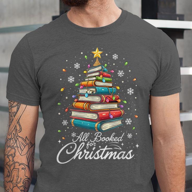 Christmas Book Tree Shirt Book Lover Librarian All Booked For Christmas Women's Christmas Book Lover Librarian Unisex Jersey T-Shirt Christmas Book Tree Shirt Book Lover Librarian All Booked For Christmas Women's Christmas Book Lover Librarian Unisex Jersey T-Shirt