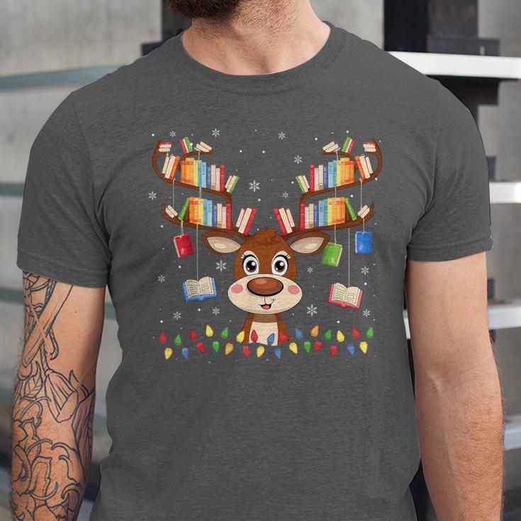 Christmas Librarian Reindeer Matching Family Book Lover Xmas Unisex Jersey T-Shirt Christmas Librarian Reindeer Matching Family Book Lover Xmas Unisex Jersey T-Shirt