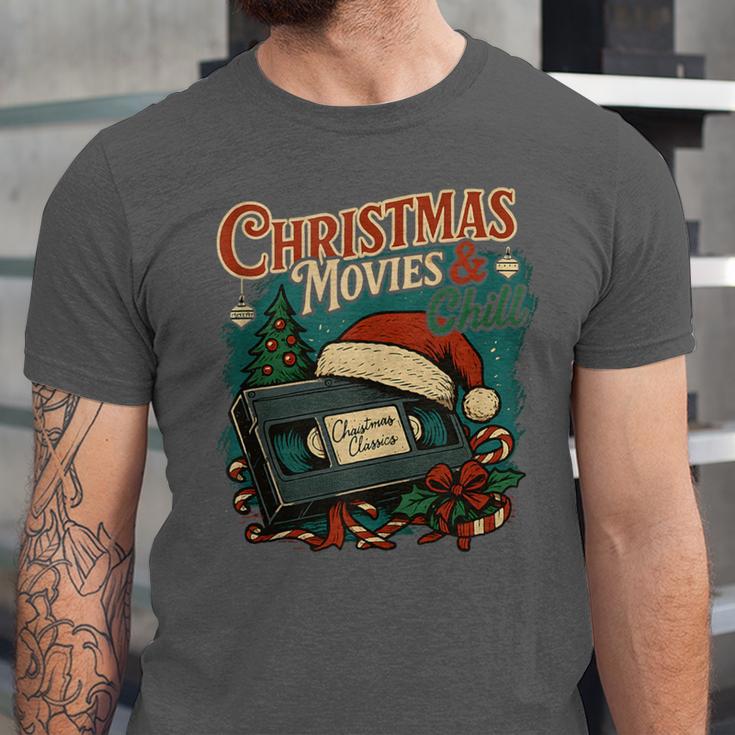 Christmas Movies Chill Retro VHS Holiday Nostalgia Unisex Jersey T-Shirt