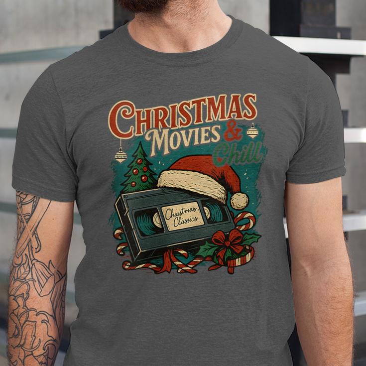 Christmas Movies Chill Retro VHS Holiday Nostalgia Unisex Jersey T-Shirt