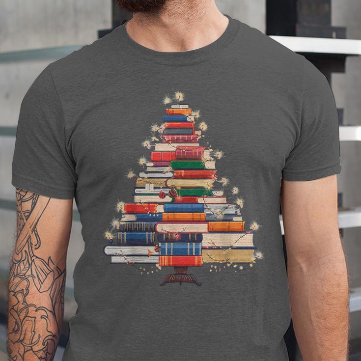 Christmas Tree Book Bookworm Unisex Jersey T-Shirt