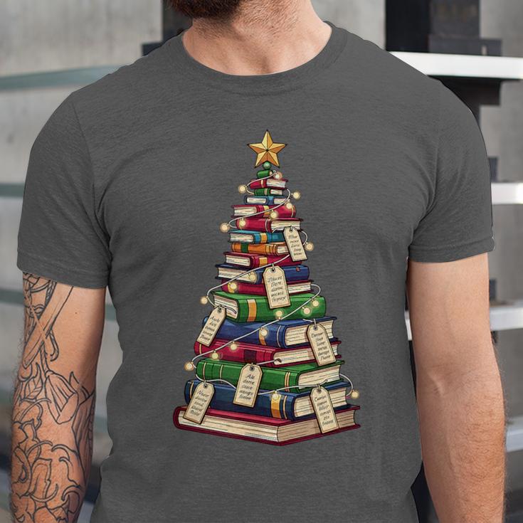 Christmas Tree Of Books For Readers And Librarians Unisex Jersey T-Shirt
