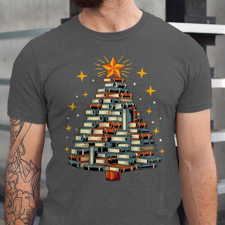 Christmas Tree Books Unisex Jersey T-Shirt