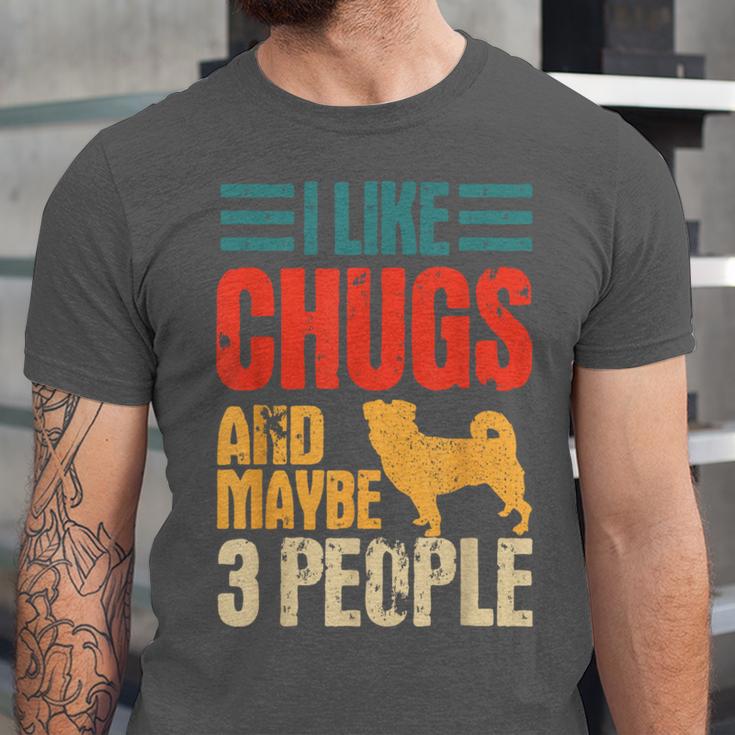 Chug Dog Retro Vintage Pughuahua Owner Fur Parent Introvert Unisex Jersey T-Shirt Chug Dog Retro Vintage Pughuahua Owner Fur Parent Introvert Unisex Jersey T-Shirt