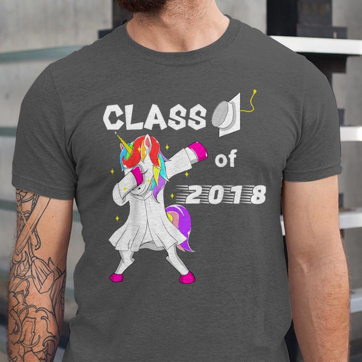 Class Of 2018 Graduation Him Her Unicorn Dabbing Shirt Unisex Jersey T-Shirt