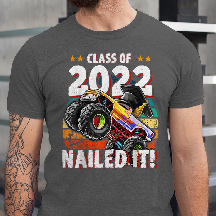 Class Of 2022 Monster Truck Graduation Cap Retro Sunset Boy Unisex Jersey T-Shirt