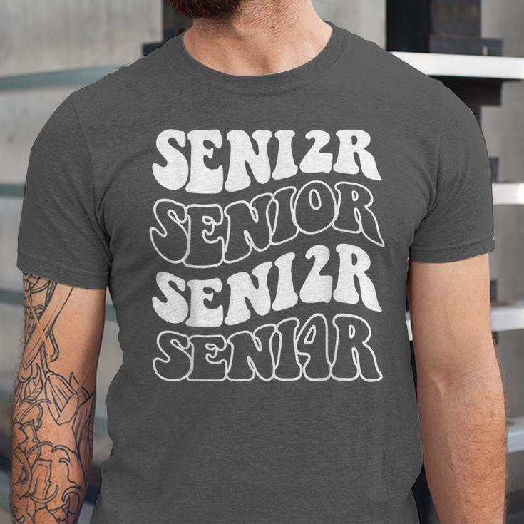 Class Of 2024 High School Senior Graduation Groovy Wave Unisex Jersey T-Shirt