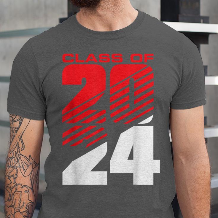 Class Of 2024 High School Senior Graduation Red Sports Style Unisex Jersey T-Shirt