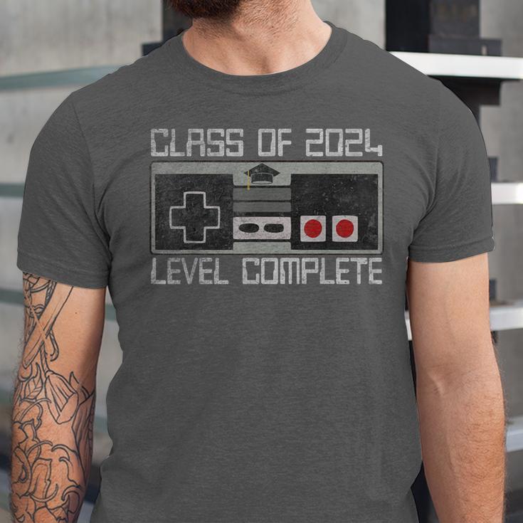 Class Of 2024 Level Complete Video Gamer Senior Graduation Unisex Jersey T-Shirt