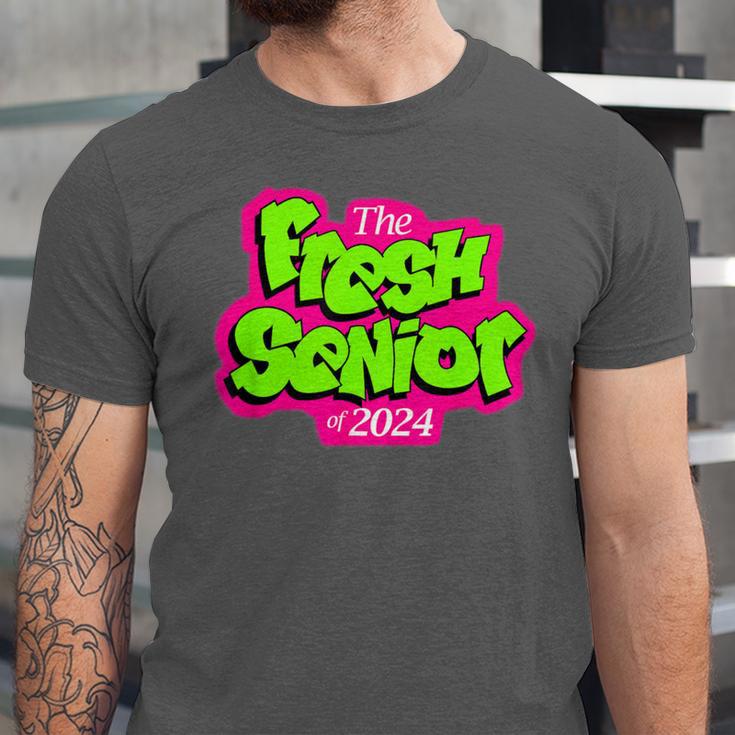 Class Of 2024 Senior Fresh Retro 90s TV Style Graduation Unisex Jersey T-Shirt