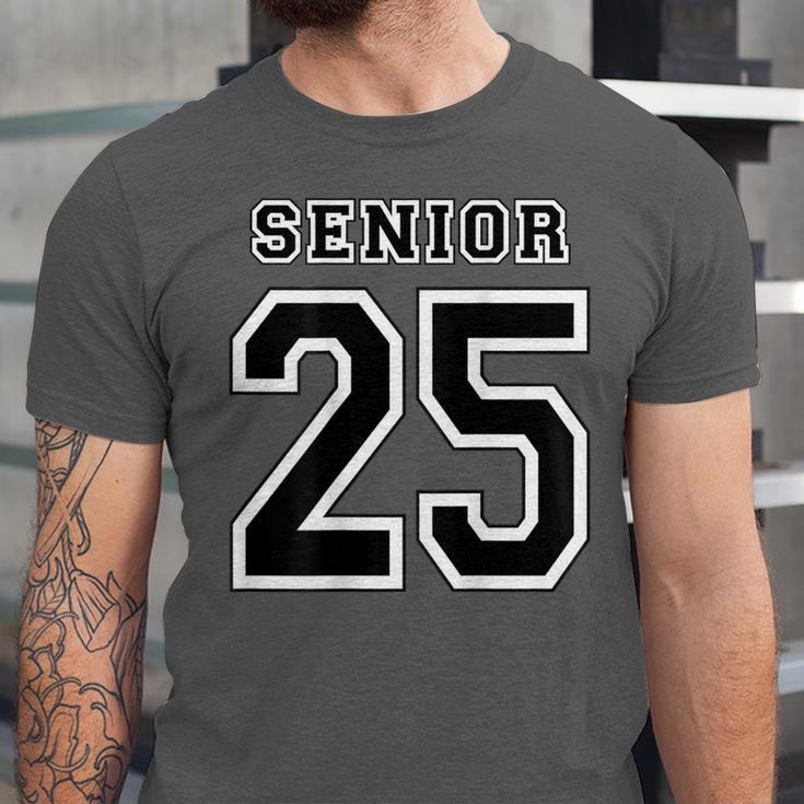 Class Of 2025 High School Senior 25 On Back Graduation Unisex Jersey T-Shirt
