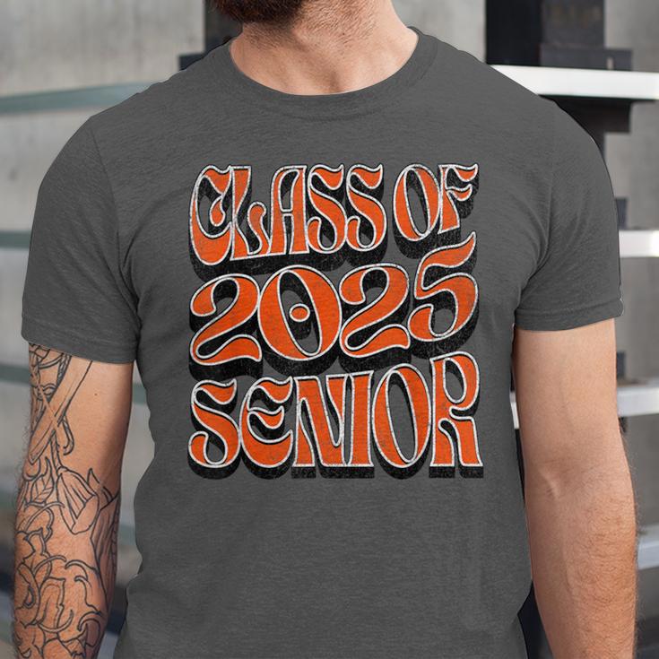 Class Of 2025 Senior Orange And Student Graduation Unisex Jersey T-Shirt