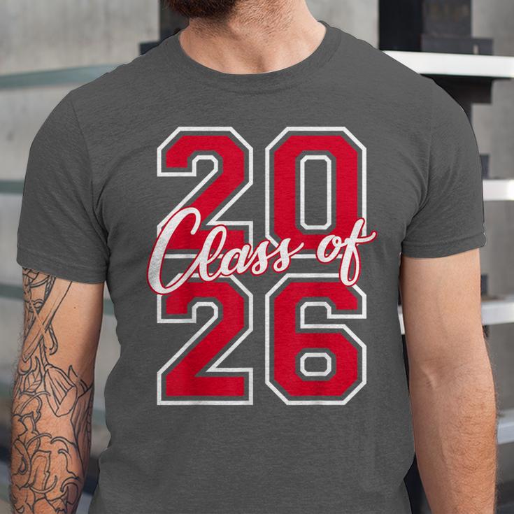 Class Of 2026 Graduation Red With Varsity Letters Unisex Jersey T-Shirt