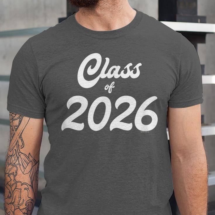 Class Of 2026 Graduation School Spirit Her Senior Class Unisex Jersey T-Shirt