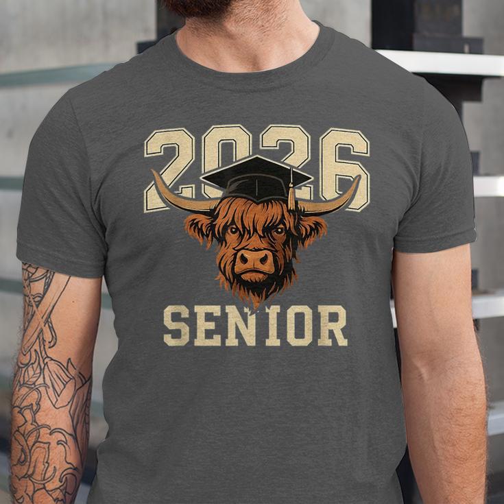 Class Of 2026 Highland Cow Senior Graduation School Pride Unisex Jersey T-Shirt