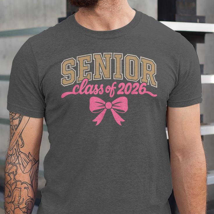 Class Of 2026 Pink Coquette Bow Senior Graduation Unisex Jersey T-Shirt