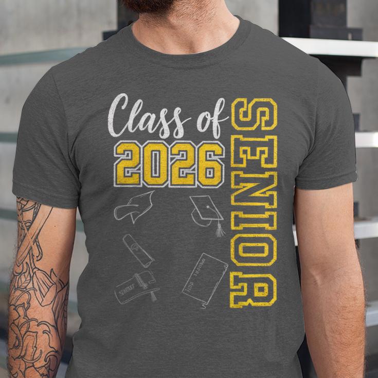 Class Of 2026 Senior 26 High School Graduation -Gold Unisex Jersey T-Shirt