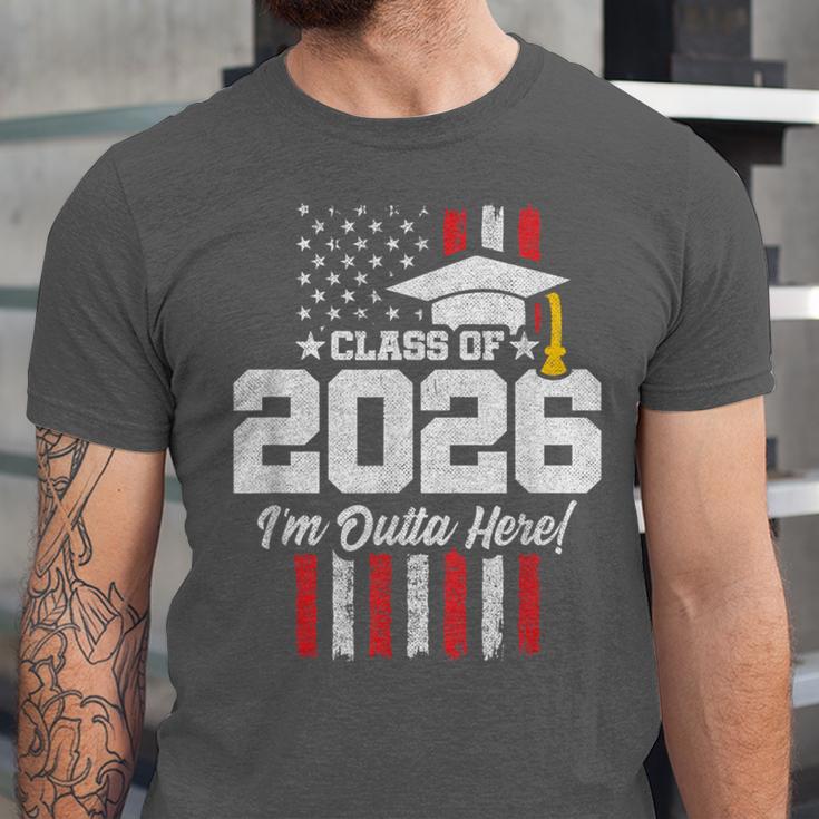 Class Of 2026 Senior Graduation American Flag Senior 2026 Unisex Jersey T-Shirt