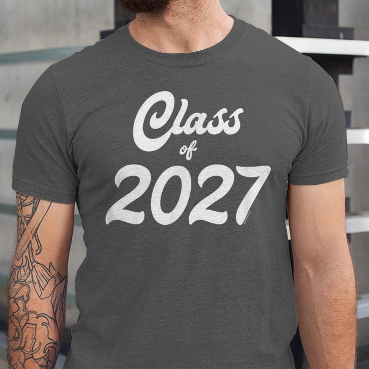 Class Of 2027 Graduation School Spirit Her Senior Class Unisex Jersey T-Shirt