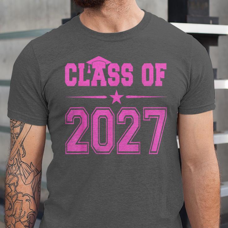 Class Of 2027 Pink Girls Shirt Graduation Unisex Jersey T-Shirt