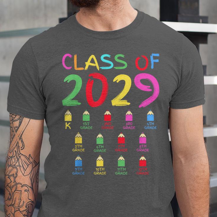 Class Of 2029 Senior Class 2029 Idea Graduation Grow With Me Unisex Jersey T-Shirt