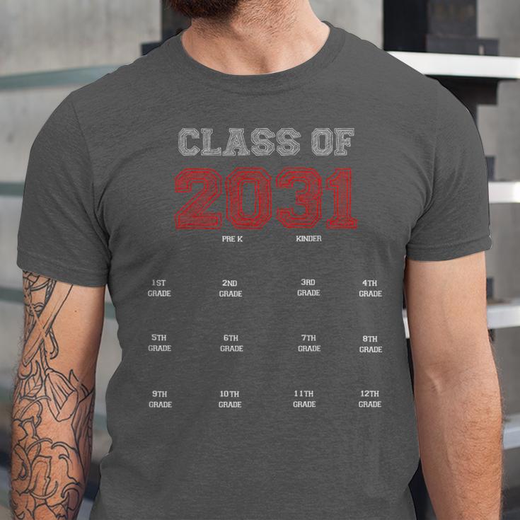 Class Of 2031 Graduation T-Shirt With Space For Hand Prints Unisex Jersey T-Shirt