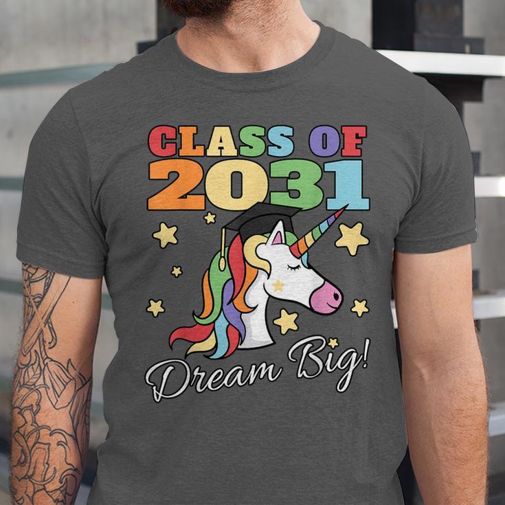 Class Of 2031 Magical Unicorn Graduation Cap Unisex Jersey T-Shirt