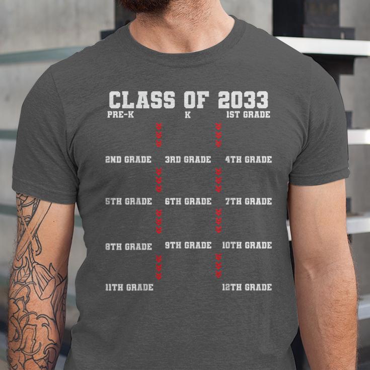 Class Of 2033 Graduation With Space For Hand Prints Unisex Jersey T-Shirt