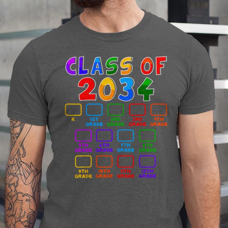 Class Of 2034 Grow With Me Graduation First Day Of School Unisex Jersey T-Shirt
