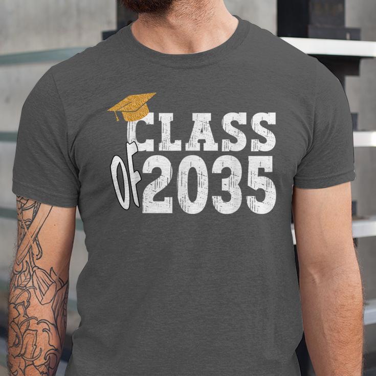 Class Of 2035 Grow With Me Boy Girl First Day Of Graduation Unisex Jersey T-Shirt